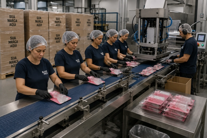 Processo de selagem blister em linha de produção